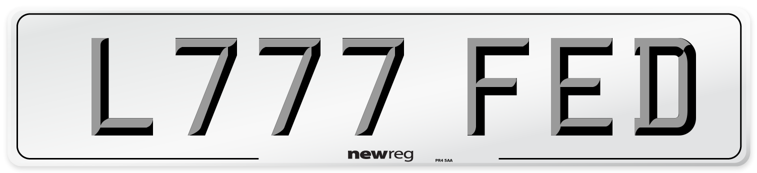 L777 FED Number Plate from New Reg